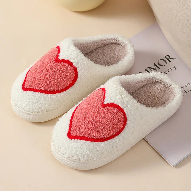 Heart/Mushroom Plush House Slippers