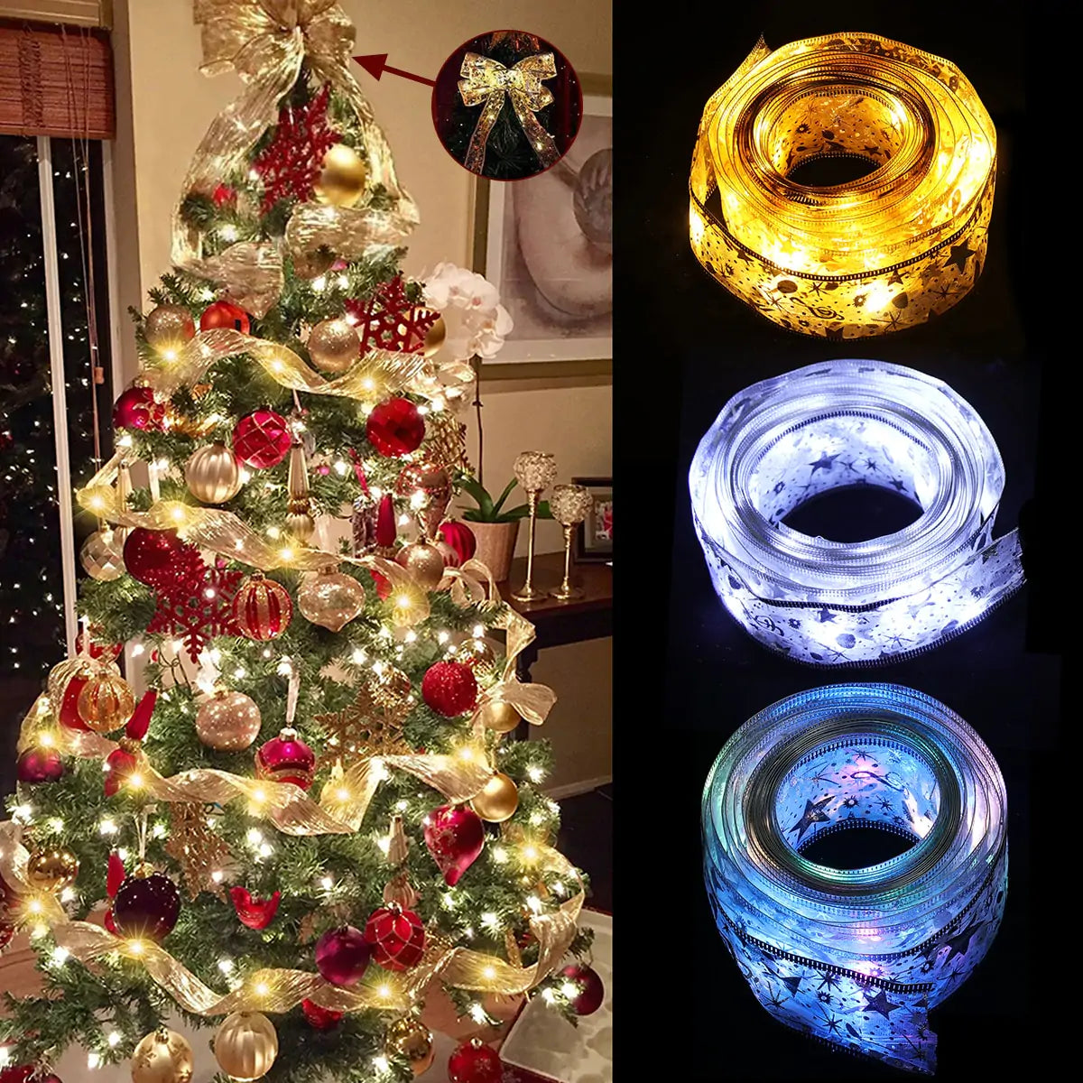Ribbon Christmas Lights