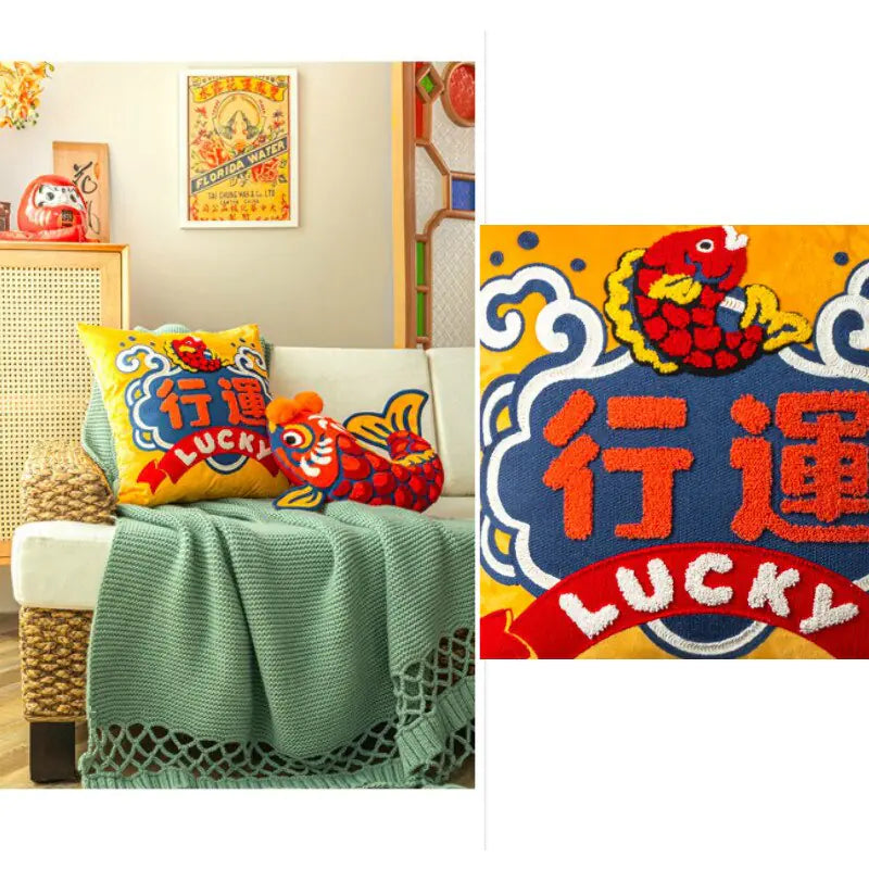 Lucky Koi Decorative Pillow