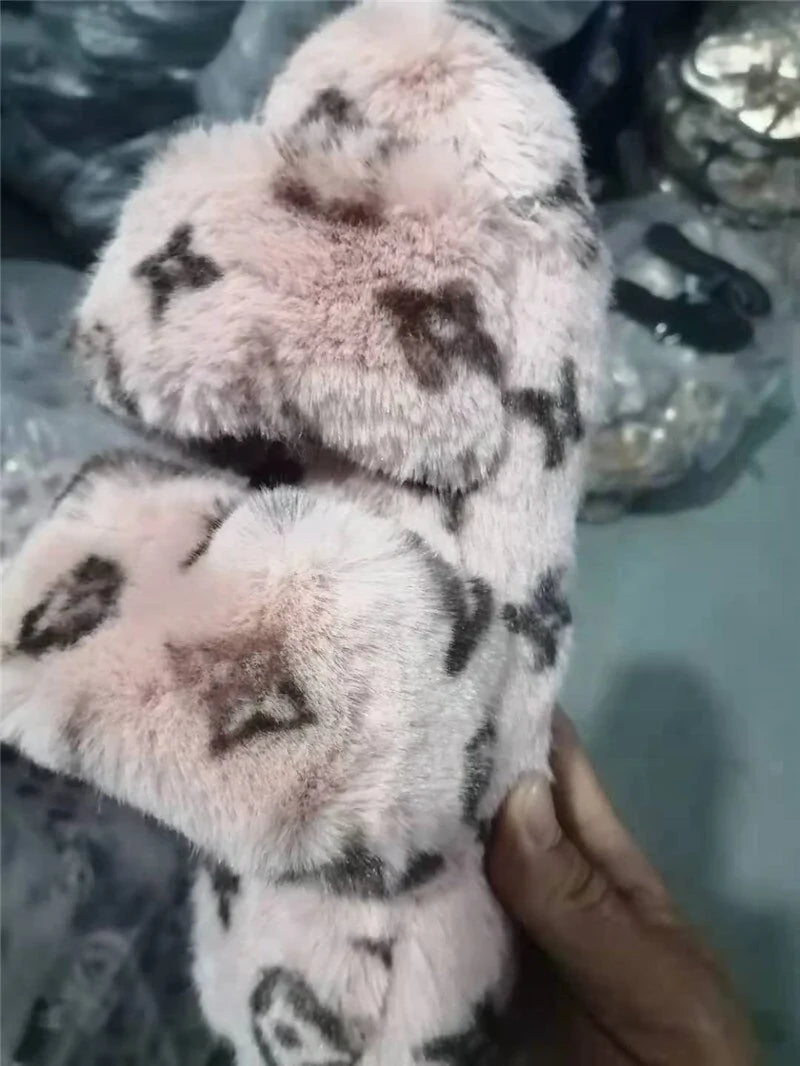 LV Fuzzy Slippers