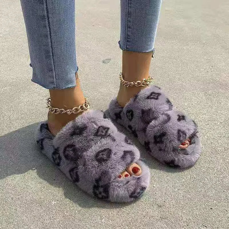LV Fuzzy Slippers