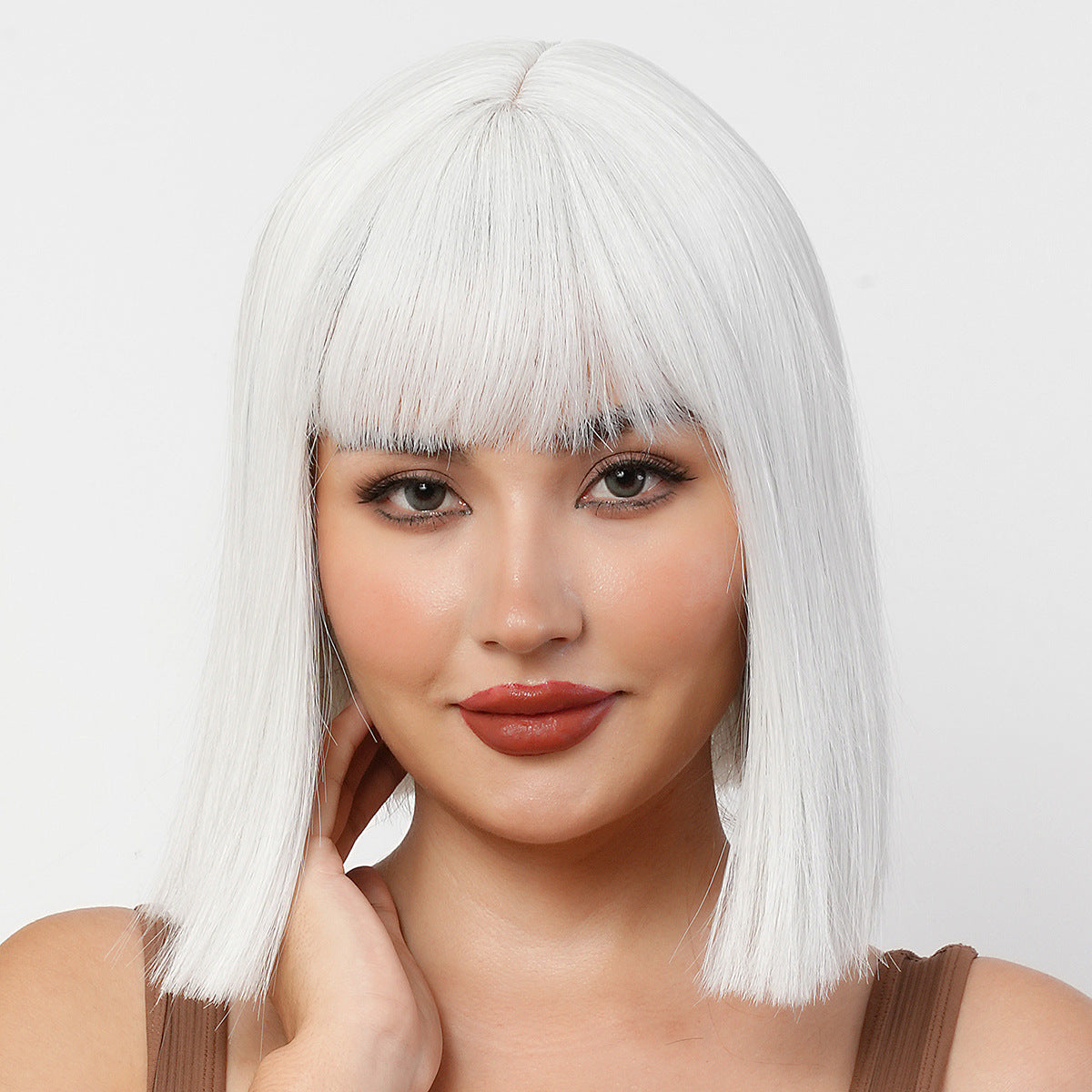 White Wig with Bangs