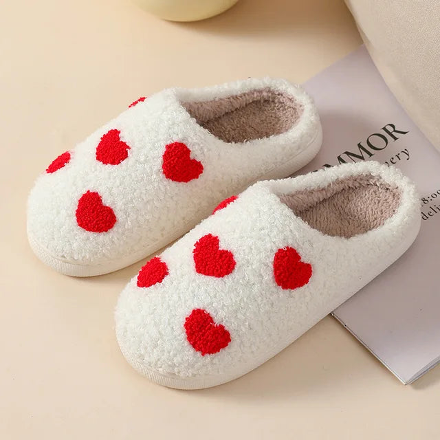 Heart/Mushroom Plush House Slippers