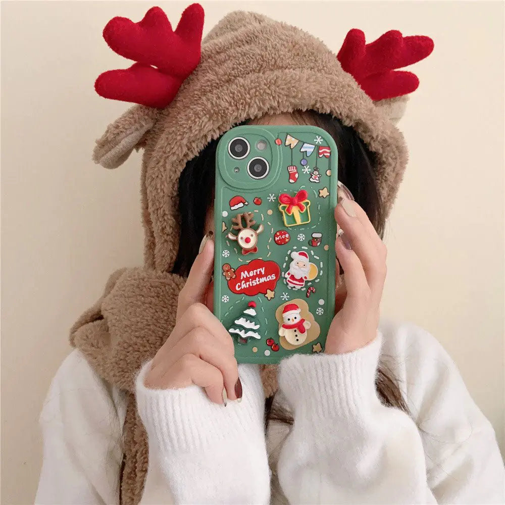 3D Santa & Deer Case