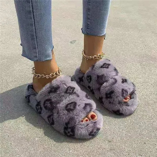 LV Fuzzy Slippers