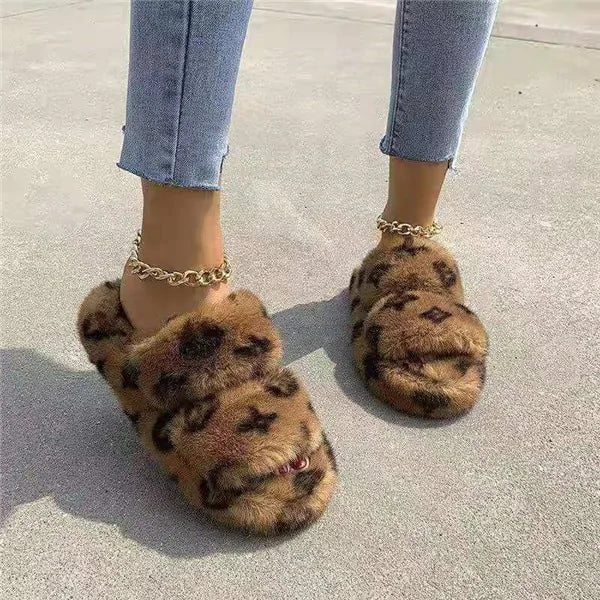 LV Fuzzy Slippers