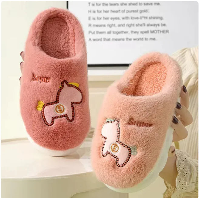 Cozy Embroidered Slippers Multi-Variant