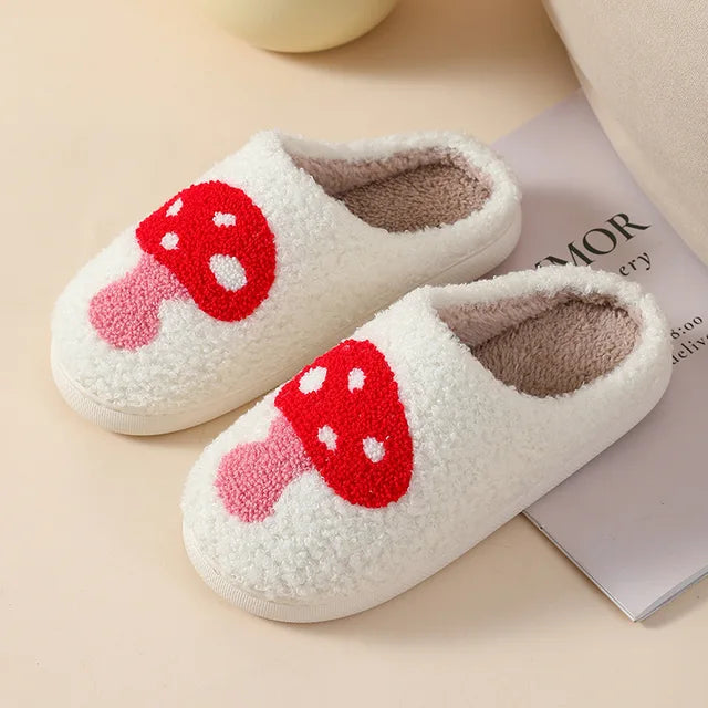 Heart/Mushroom Plush House Slippers