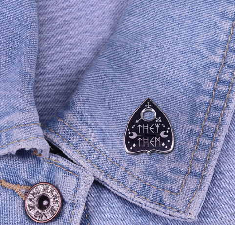 Ouija Enamel Brooch Pin