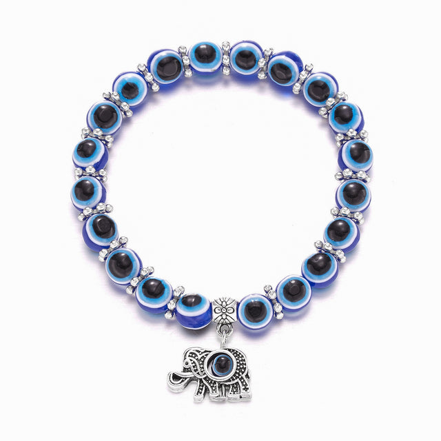 Resin Bead Evil Eye, Hamsa Hand Bracelet