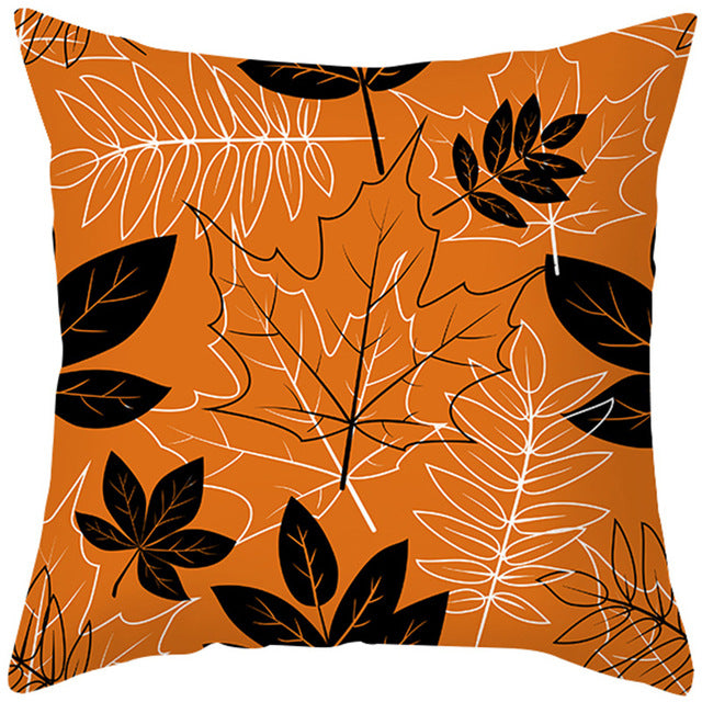 Maple Leaf Pumpkin Pillowcase Cover