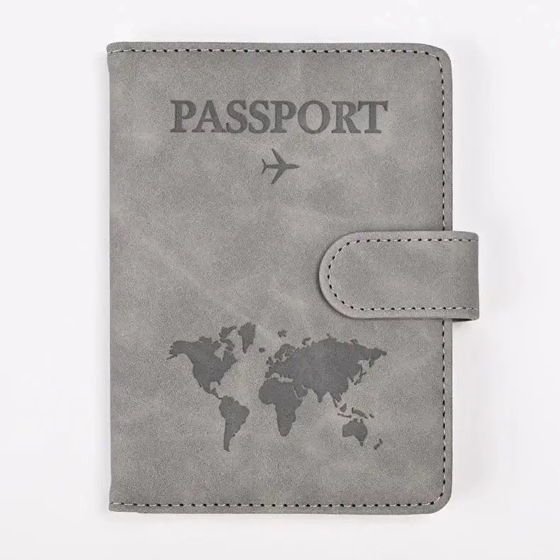 Faux Leather Passport and Card Holder