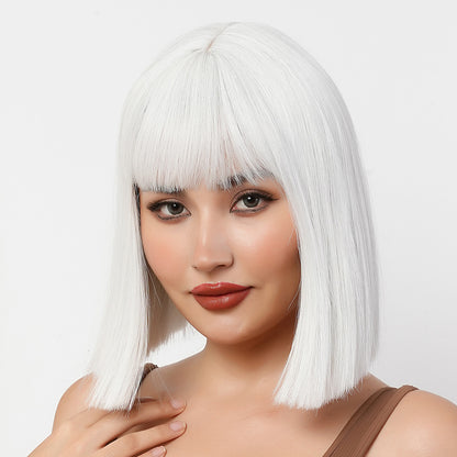 White Wig with Bangs