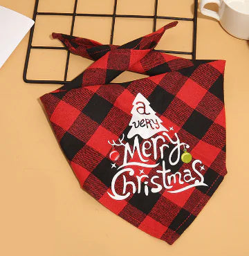 Christmas Plaid Pet Bandanas
