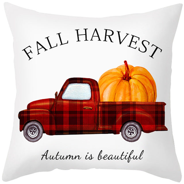 Maple Leaf Pumpkin Pillowcase Cover