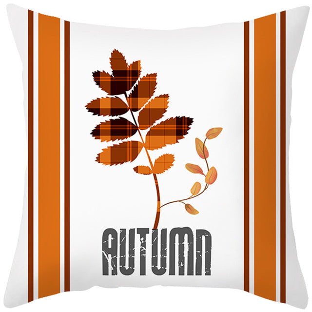 Maple Leaf Pumpkin Pillowcase Cover