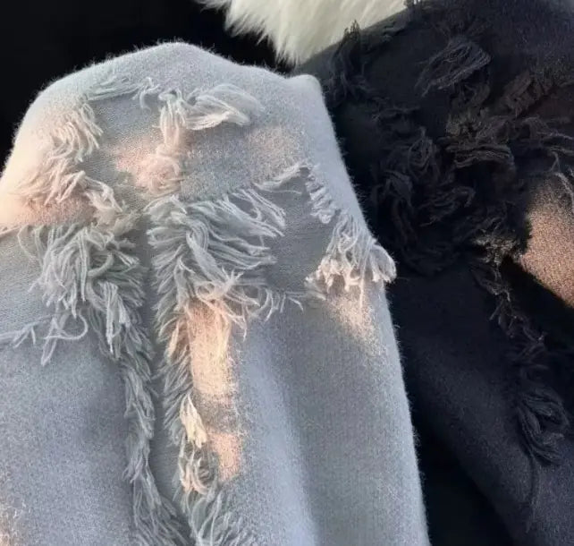 Distressed Bleached Ripped Sweater