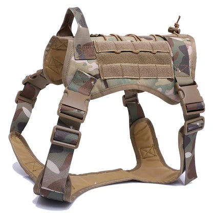 Tactical Harness with Handle & Bungee Leash for Large Dogs