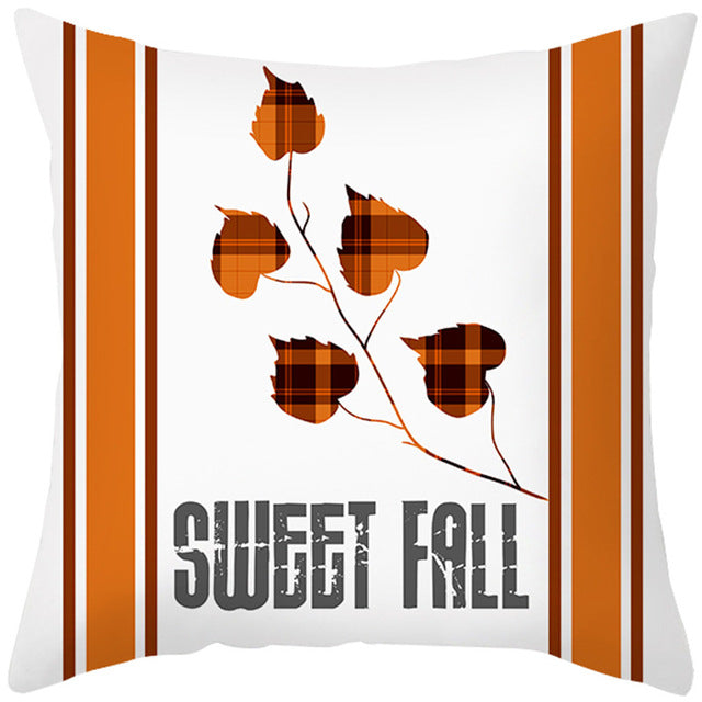 Maple Leaf Pumpkin Pillowcase Cover