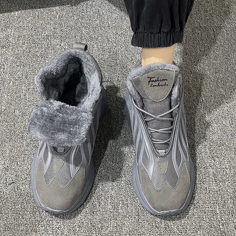 Mens Fur-Lined Warm Sneakers