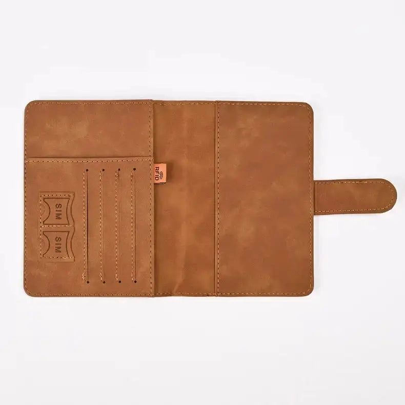 Faux Leather Passport and Card Holder