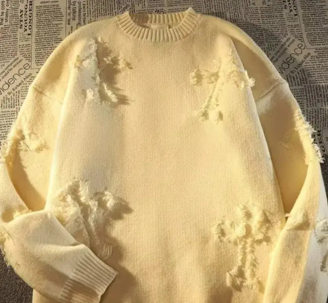 Distressed Bleached Ripped Sweater