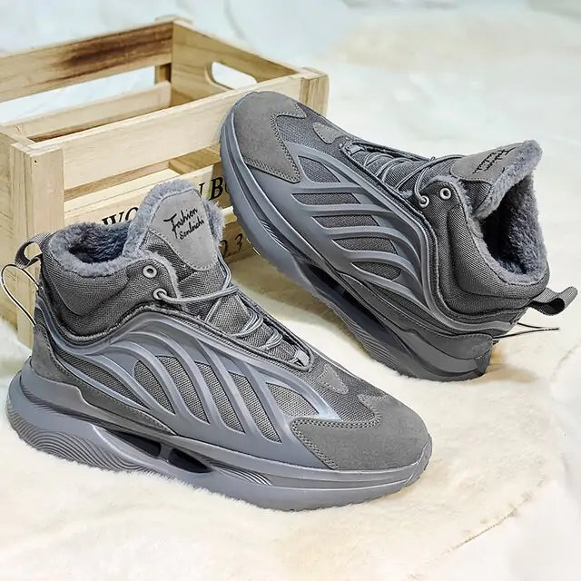 Mens Fur-Lined Warm Sneakers