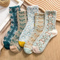 5 Pairs Vintage Flower Embroidery Socks
