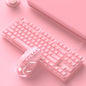 Pink Wired Keyboard and Mouse Set