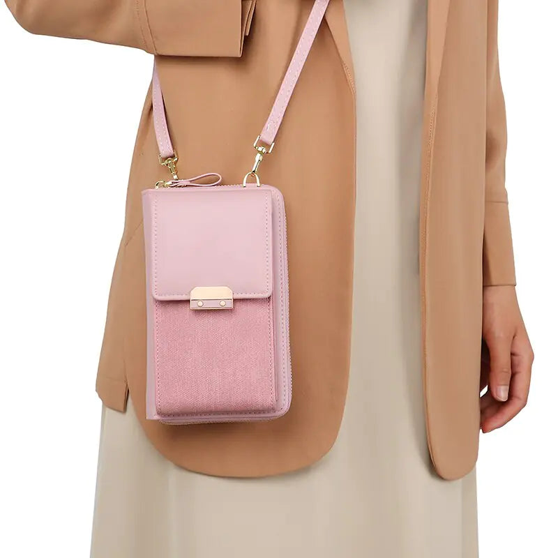 Faux Leather Ladies Wallet Crossbody Bag