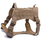 Tactical Harness with Handle & Bungee Leash for Large Dogs