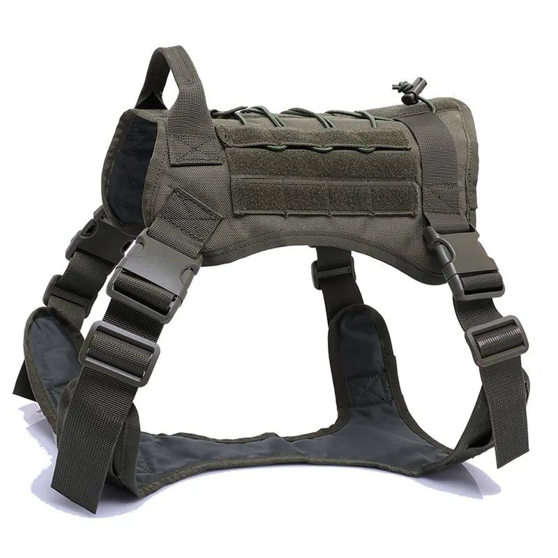 Tactical Harness with Handle & Bungee Leash for Large Dogs