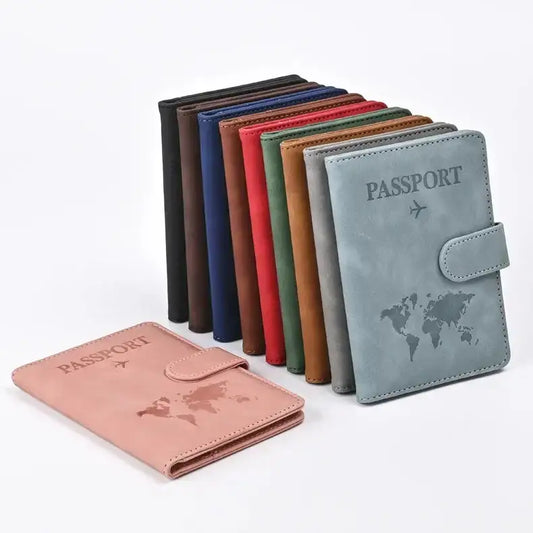 Faux Leather Passport and Card Holder