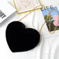 Heart Shaped Faux Fur Crossbody Wallet