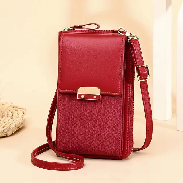Faux Leather Ladies Wallet Crossbody Bag