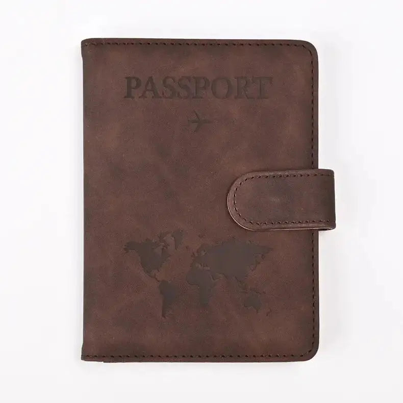 Faux Leather Passport and Card Holder