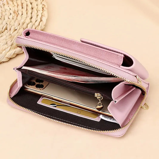 Faux Leather Ladies Wallet Crossbody Bag