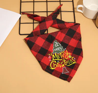 Christmas Plaid Pet Bandanas