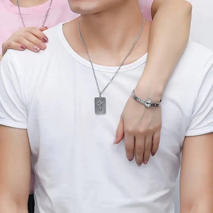 Couples Love Lock Bracelet + Necklace