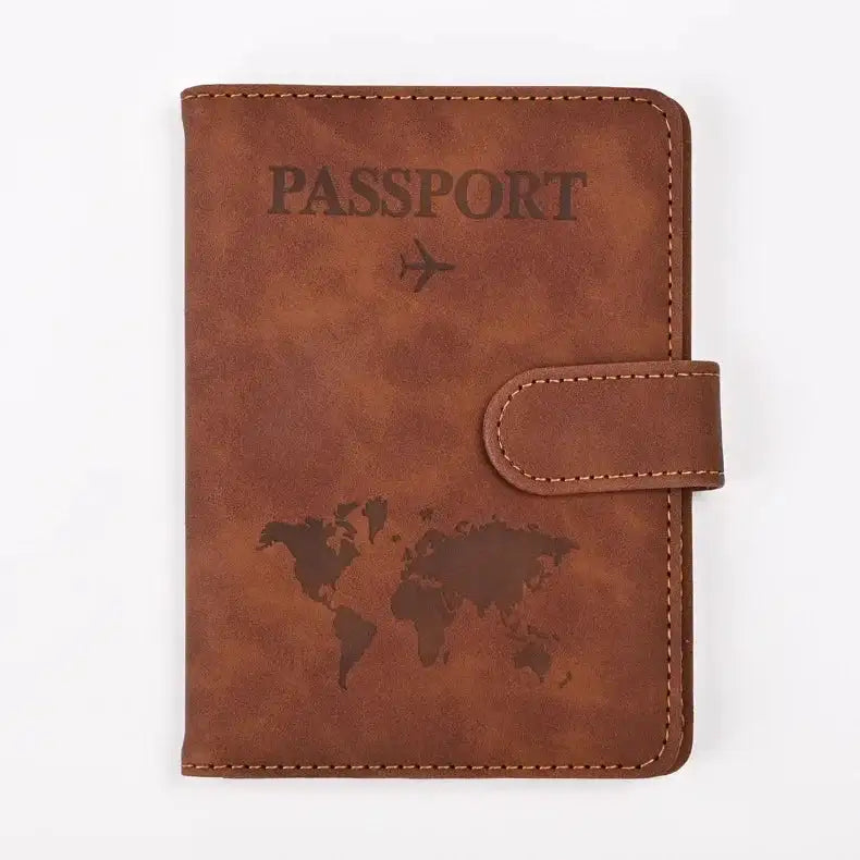 Faux Leather Passport and Card Holder