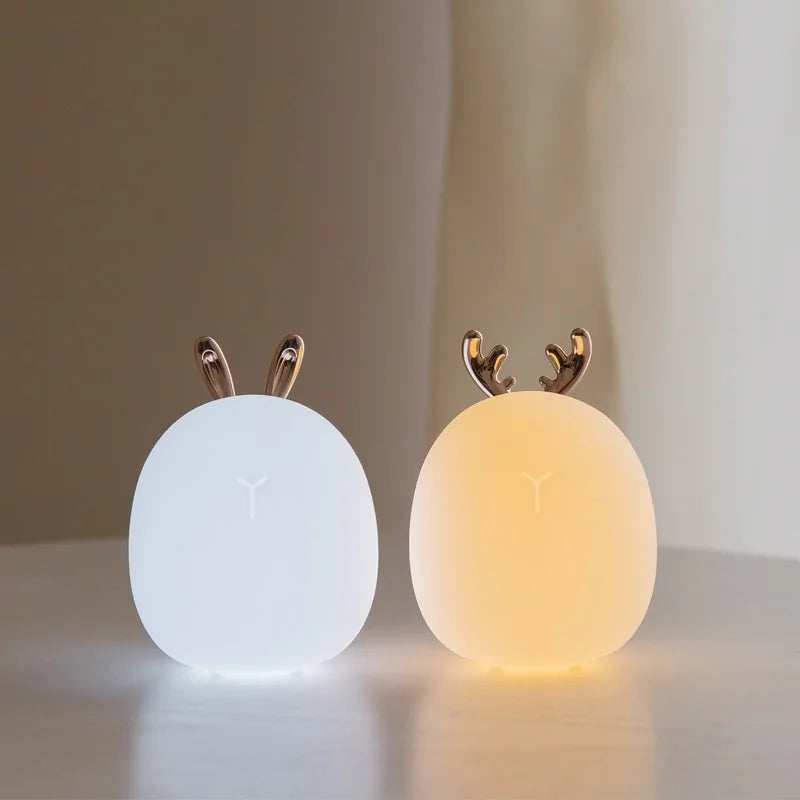 Dimmable LED Silicone Lamp with Animal ears