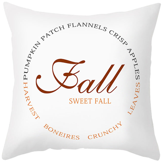 Maple Leaf Pumpkin Pillowcase Cover