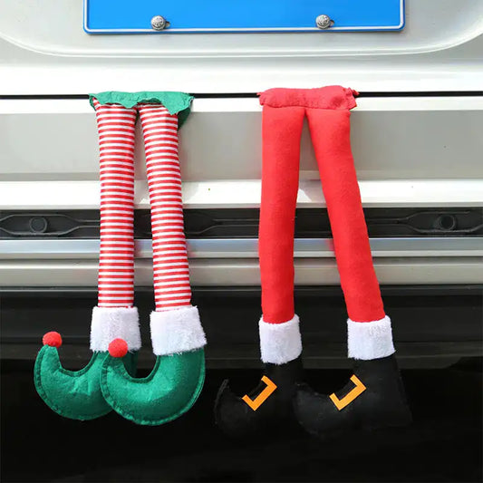 Elf & Santa legs Car Accessory