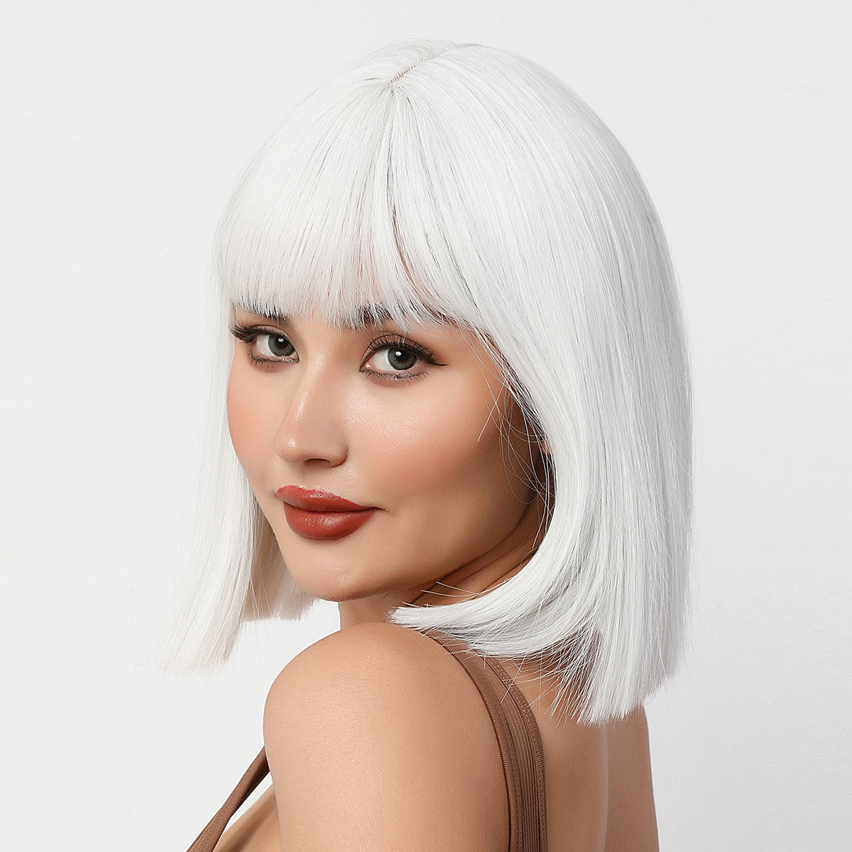 White Wig with Bangs