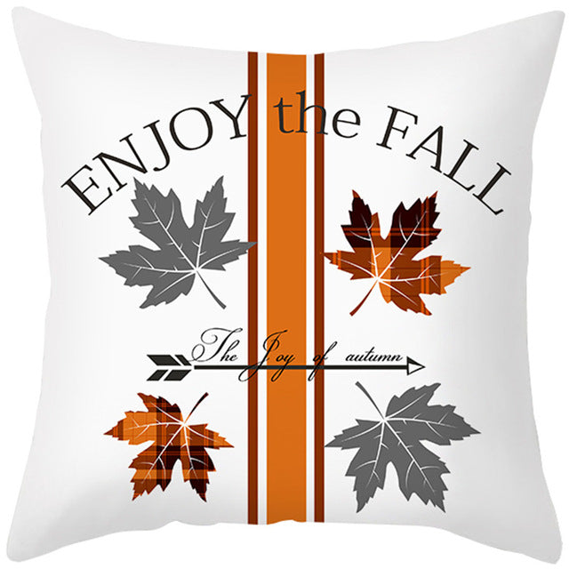 Maple Leaf Pumpkin Pillowcase Cover