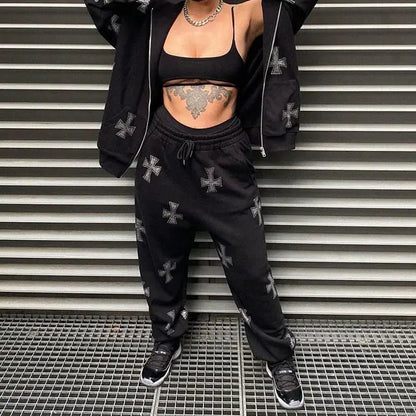 Rhinestone Hoodie AND Pants
