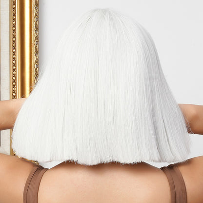 White Wig with Bangs