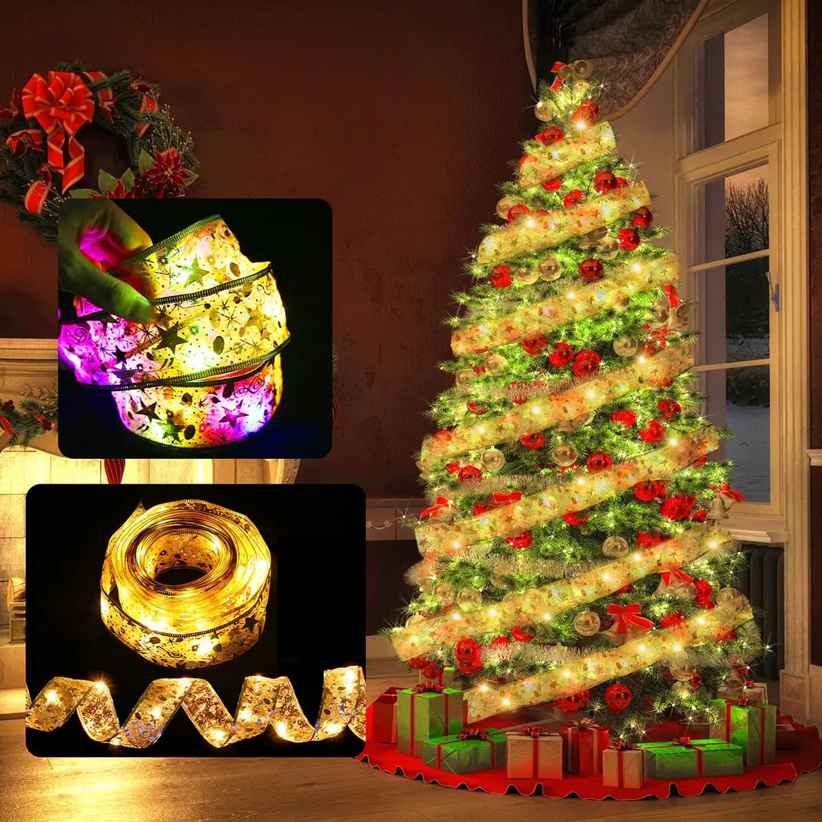 Ribbon Christmas Lights