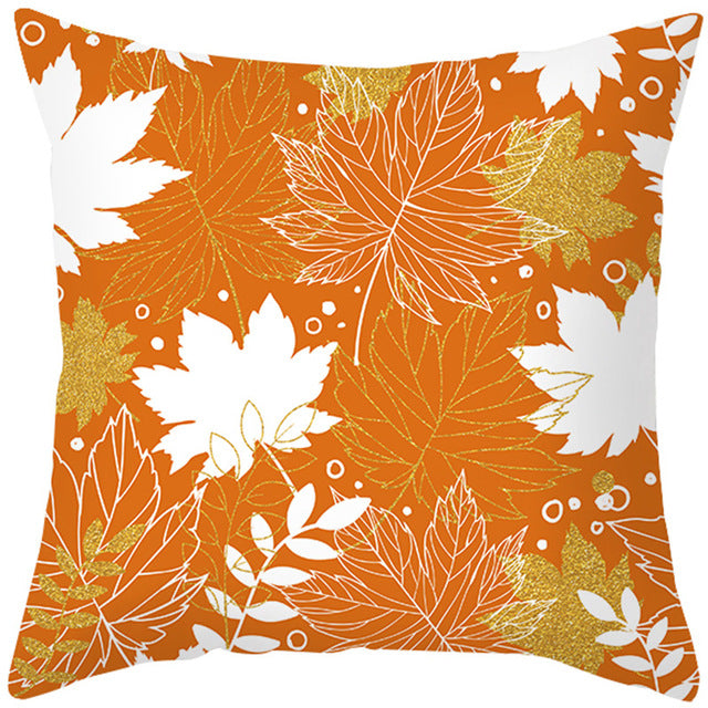 Maple Leaf Pumpkin Pillowcase Cover