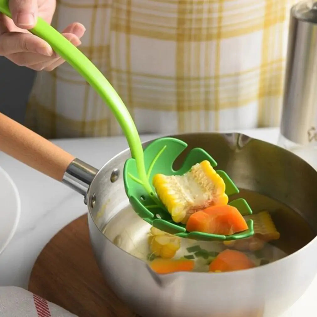 Leaf-Shaped Colander Spoon